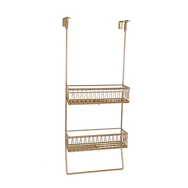 Wild Sage&trade; Gemma Over-The-Door Wire Bath Caddy in Gold. View a larger version of this product image.