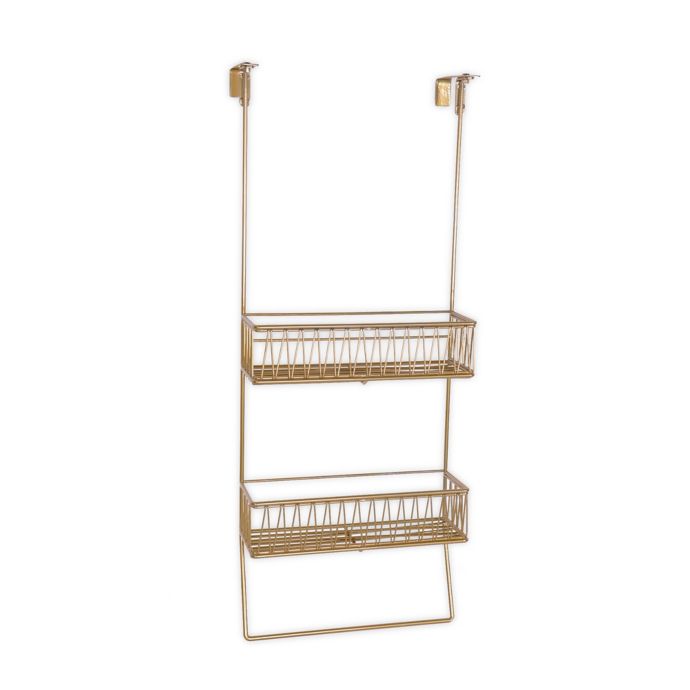 Wild Sage™ Gemma OverTheDoor Wire Bath Caddy in Gold Bed Bath and Beyond Canada