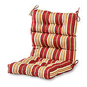 Greendale Home Fashions Roma Stripe Outdoor High Back Chair Cushion in Red