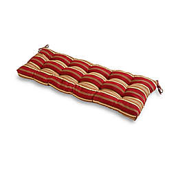 Greendale Home Fashions Roma Stripe Outdoor Bench Cushion in Red