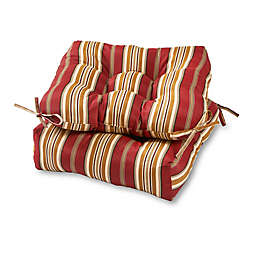 Greendale Home Fashions Roma Stripe Outdoor Dining Chair Cushions in Red (Set of 2)
