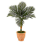 Nearly Natural 42-Inch Golden Cane Palm Tree with Terracotta Planter