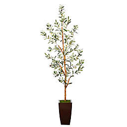 Nearly Natural 66-Inch Olive Tree with Bronze Metal Planter