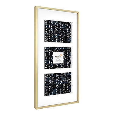 Studio 3B&trade; 3-Opening 5-Inch x 7-Inch Matted Frame in Gold. View a larger version of this product image.