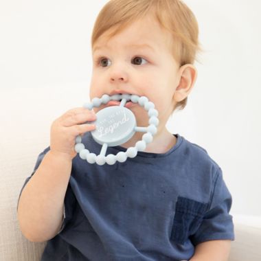 Bella Tunno&trade; "The Man The Myth The Legend" Happy Teether in Blue. View a larger version of this product image.