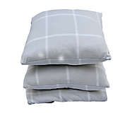 Simply Essential&trade; 3-Piece Windowpane Plaid Throw Blanket and Throw Pillow Bundle in Micro Chip