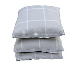Simply Essential™ 3-Piece Windowpane Plaid Throw Blanket and Throw Pillow Bundle in Micro Chip