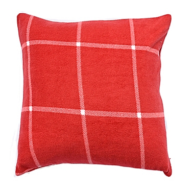 Simply Essential&trade; 3-Piece Windowpane Plaid Throw Blanket and Throw Pillow Bundle in Red. View a larger version of this product image.