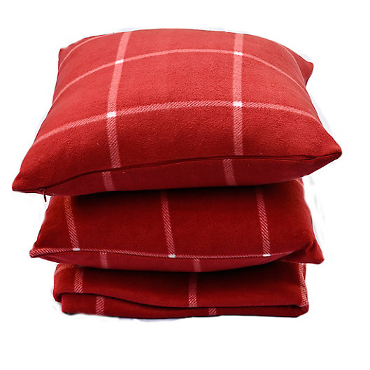 Alternate image 1 for Simply Essential™ 3-Piece Windowpane Plaid Throw Blanket and Throw Pillow Bundle