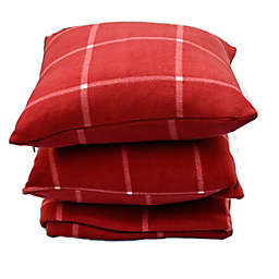 Simply Essential™ 3-Piece Windowpane Plaid Throw Blanket and Throw Pillow Bundle in Red