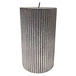 Studio 3B™ 7-Inch Fluted Pillar Candle in Silver