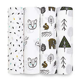 aden + anais™ essentials 4-Pack Making Sense Swaddle Blankets in Black