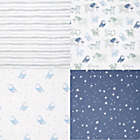 Alternate image 3 for aden + anais&trade; essentials 4-Pack Time To Dream Swaddle Blankets in Blue