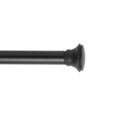 Basics Cap Adjustable Curtain Rod in Matte Black