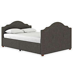 The Novogratz Emma Linen Upholstered Storage Daybed in Dark Grey