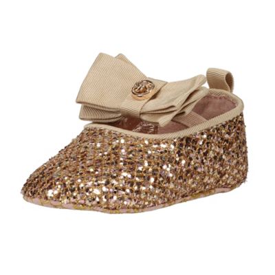 Michael Kors® Size 9-12M Ballet Flat Dress Shoe in Rose Gold | buybuy BABY