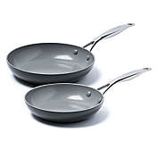 GreenPan&trade; Valencia Pro Ceramic Nonstick 10-Inch and 12-Inch Fry Pans Set in Grey