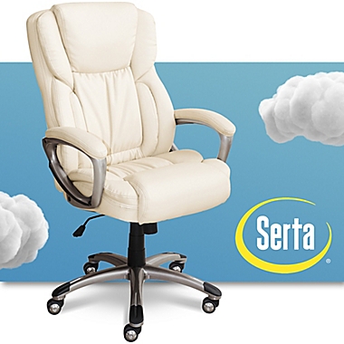 Serta&reg; Works Bonded Leather Executive Chair in Beige. View a larger version of this product image.