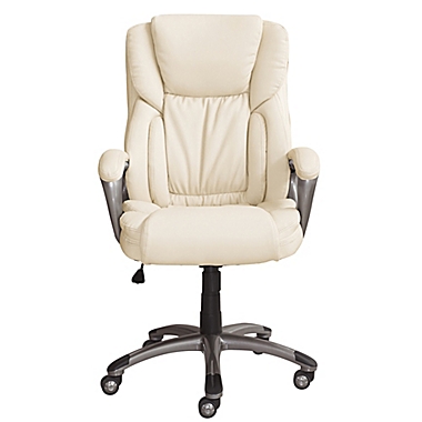 Serta&reg; Works Bonded Leather Executive Chair in Beige. View a larger version of this product image.