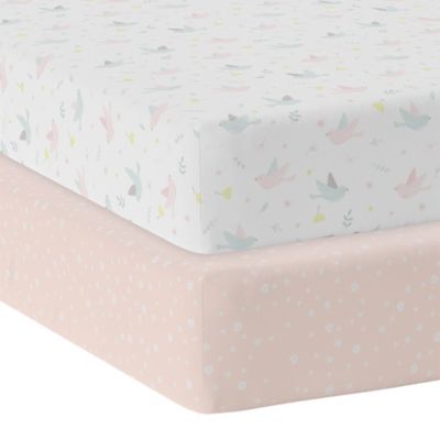 Mothercare 2 Pack Butterfly Garden Cot Bed Fitted Sheets 140 x 70 Cotton Jersey Toddler 