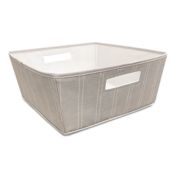 Squared Away&trade; Tweed Flared Large Storage Bin in Linen Stripe