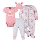Alternate image 0 for Gerber&reg; Size 3-6M 4-Piece Bunny Footie, Bodysuit, Pant, and Hat Set in Off-White