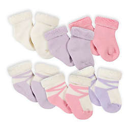 Gerber® 6-Pack Bunny Wiggle-Proof Bootie Socks in Purple