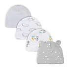 Alternate image 0 for Gerber&reg; Size 0-6M 4-Pack Baby Animals Caps in Grey