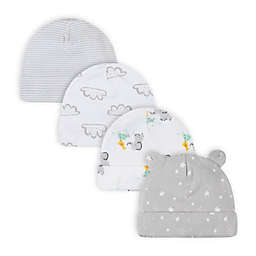 Gerber® Size 0-6M 4-Pack Baby Animals Caps in Grey