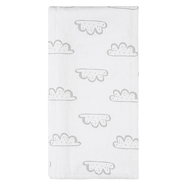 Gerber&reg; 4-Pack Elephant Flannel Burp Cloths in Grey. View a larger version of this product image.