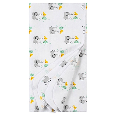 Gerber&reg; 4-Pack Animals Receiving Blankets in Grey. View a larger version of this product image.
