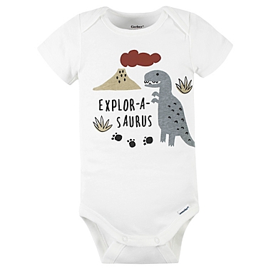 Gerber&reg; Size 0-3M 4-Piece Dino Take Me Home Set in Grey. View a larger version of this product image.