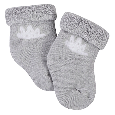 Gerber&reg; Size 0-3M 6-Pack Animals Wiggle-Proof&trade; Socks in Grey. View a larger version of this product image.