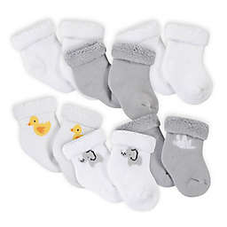 Gerber® Size 0-3M 6-Pack Animals Wiggle-Proof™ Socks in Grey