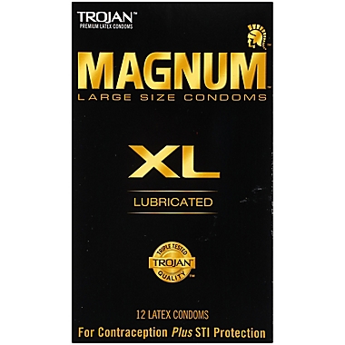 Trojan&reg; Magnum XL 12-Count Premium Latex Lubricated Condoms. View a larger version of this product image.