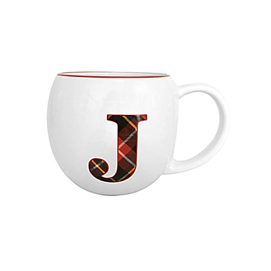 Bee &amp; Willow&trade; Plaid Monogram Letter &quot;J&quot; Coffee Mug. View a larger version of this product image.