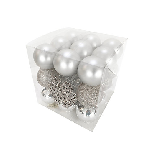 Alternate image 1 for H for Happy™ 30-Piece Metallic Christmas Ornaments Set in Silver