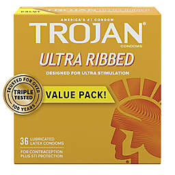 Trojan® Stimulations 36-Count Ultra Ribbed Spermicidal Lubricant Premium Latex Condoms