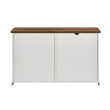 Forest Gate Wheatland 3-Drawer Sliding Door Farmhouse Storage Accent Cabinet in White. View a larger version of this product image.