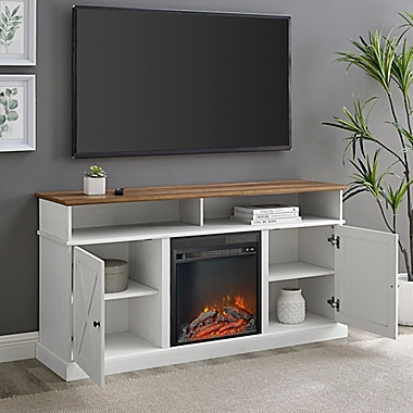 Forest Gate Wheatland Farmhouse 2-Door Fireplace TV Stand. View a larger version of this product image.