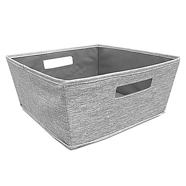 Squared Away&trade; Tweed Flared Large Storage Bin in Grey. View a larger version of this product image.