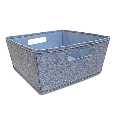 Squared Away&trade; Tweed Flared Large Storage Bin in Denim. View a larger version of this product image.