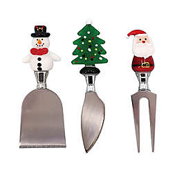 Snowman/Christmas Tree/Santa 3-Piece Cheese Knife Set