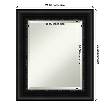 Amanti Art 22-Inch x 26-Inch Parlor Framed Wall Mirror in Black. View a larger version of this product image.