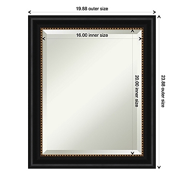 Amanti Art 20-Inch x 24-Inch Manhattan Framed Wall Mirror in Black. View a larger version of this product image.