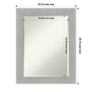 Amanti Art Glam 23-Inch x 29-Inch Linen Framed Wall Mirror in Grey. View a larger version of this product image.