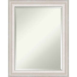 Amanti Art 22-Inch x 28-Inch Trio Whitewash Silver Framed Wall Mirror in White