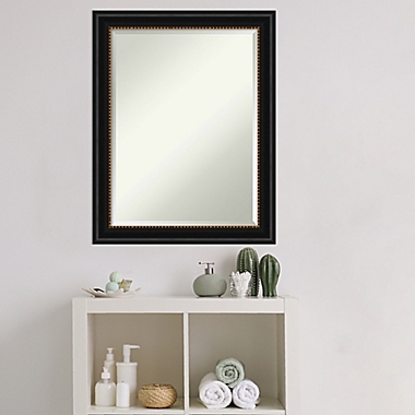 Amanti Art 22-Inch x 28-Inch Manhattan Framed Wall Mirror in Black. View a larger version of this product image.