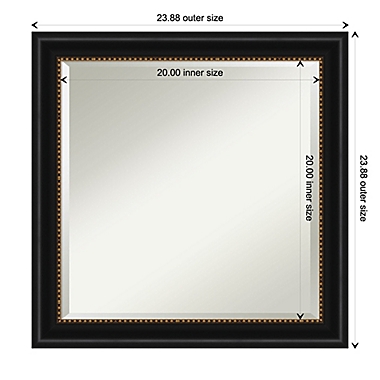 Amanti Art 24-Inch x 24-Inch Manhattan Framed Wall Mirror in Black. View a larger version of this product image.