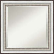 Amanti Art 25-Inch Square Salon Framed Wall Mirror in Silver